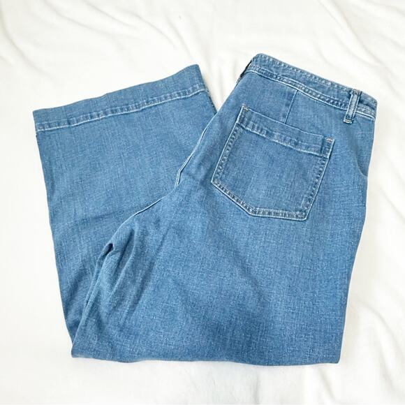 GAP high rise wide leg crop jeans blue denim size 16 33 plus - Picture 5 of 9